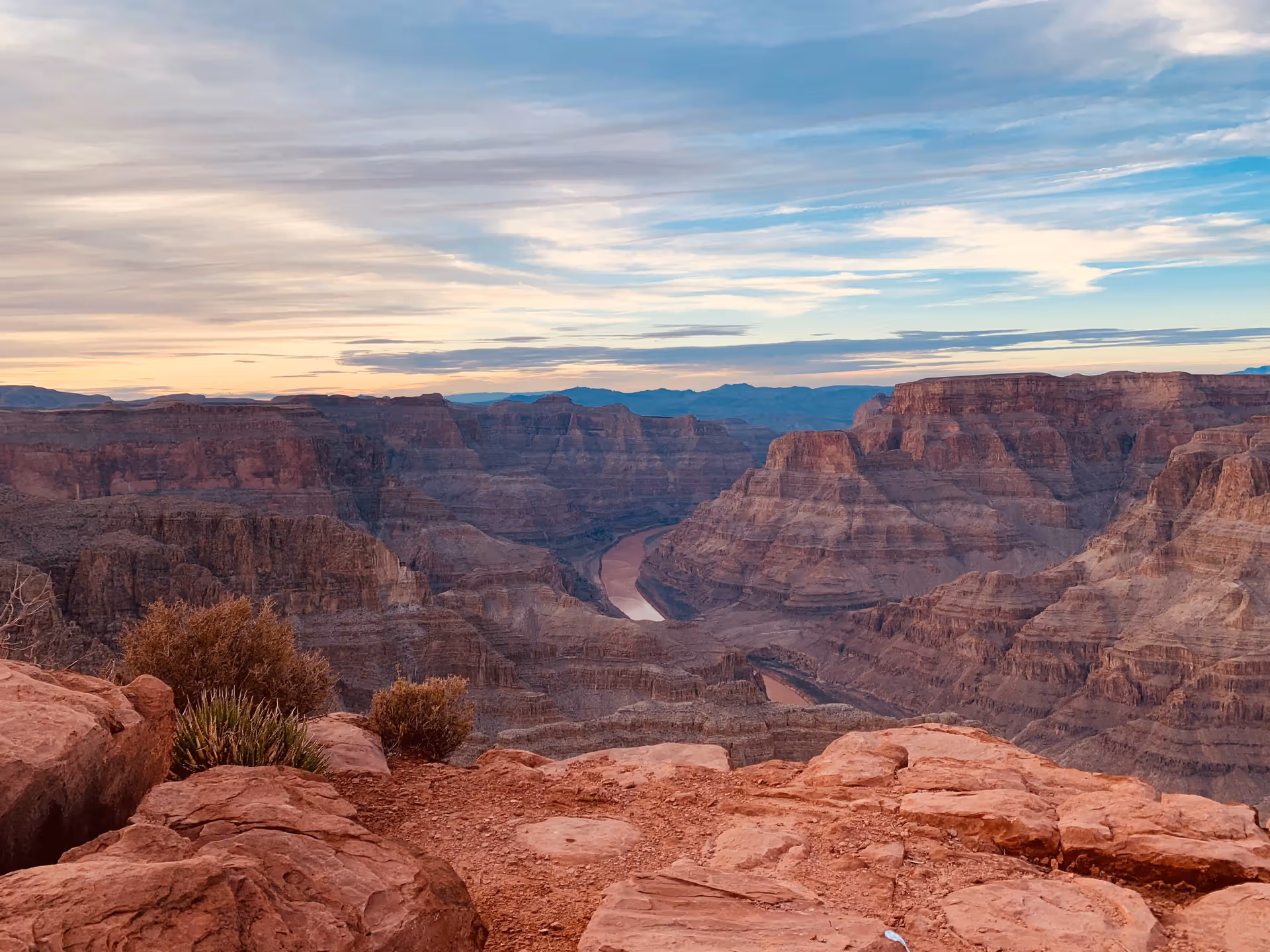Grand Canyon West Rim pink and purple canyon walls